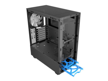 Gabinete Gamer Gamemax Ninja 3611 COC, Mid Tower, RGB, Vidro Temperado, Preto, E-ATX, Sem Fonte, Com 2 Fans