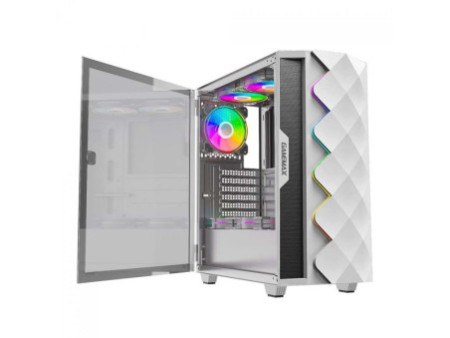 Gabinete Gamer Gamemax Revolt 3606, RGB, Mid Tower, Vidro Temperado, Black, Sem Fonte, Com 3 Fans