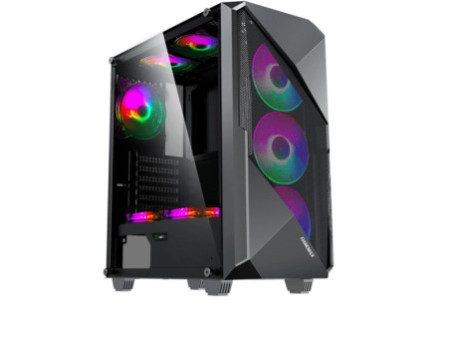 Gabinete Gamer Gamemax Draco XD, Mid Tower, Vidro Temperado, RGB, Black, ATX, Sem Fonte, Com 3 Fans, 3603