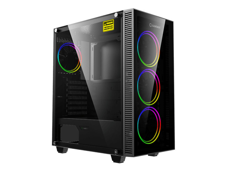 Gabinete Gamer Gamemax Fortress TG, Mid Tower, Vidro Temperado, Black, ATX, Sem Fonte, Com 2 Fans, MFG.A362