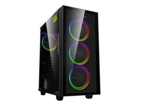 Gabinete Gamer Gamemax Fortress TG, Mid Tower, Vidro Temperado, Black, ATX, Sem Fonte, Com 2 Fans, MFG.A362