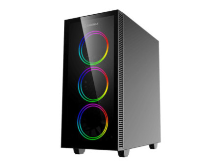 Gabinete Gamer Gamemax Fortress TG, Mid Tower, Vidro Temperado, Black, ATX, Sem Fonte, Com 2 Fans, MFG.A362
