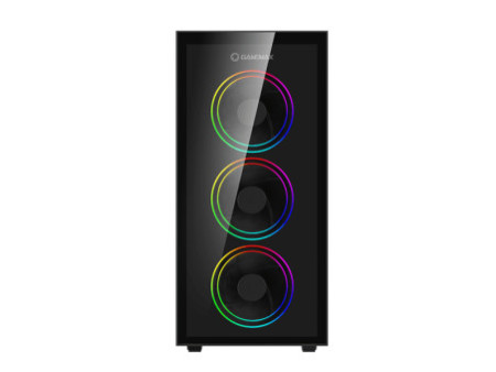 Gabinete Gamer Gamemax Fortress TG, Mid Tower, Vidro Temperado, Black, ATX, Sem Fonte, Com 2 Fans, MFG.A362