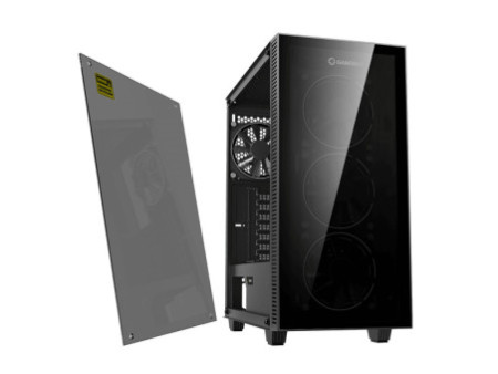 Gabinete Gamer Gamemax Fortress TG, Mid Tower, Vidro Temperado, Black, ATX, Sem Fonte, Com 2 Fans, MFG.A362