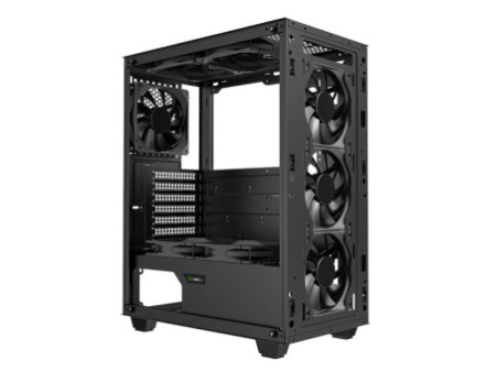 Gabinete Gamer Gamemax Stratos H609 ARGB, Mini Tower, Vidro Temperado, Black, Sem Fonte, Com 4 Fans, H609