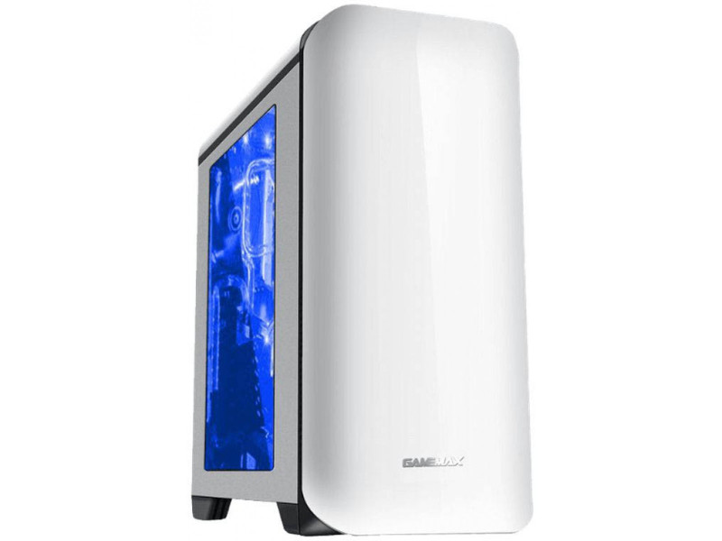 Gabinete Gamer Gamemax Hero, Mid Tower, ​​​​​​​Com 3 Fans Blue, Vidro temperado, Black, Sem Fonte