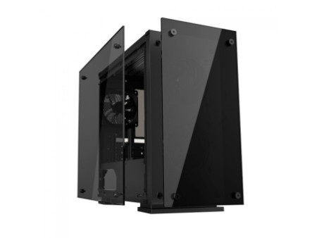 Gabinete Gamer Gamemax Hero, Mid Tower, ​​​​​​​Com 3 Fans Green, Vidro temperado, Black, Sem Fonte