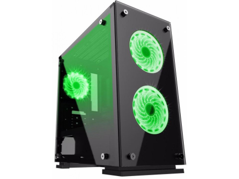 Gabinete Gamer Gamemax Hero, Mid Tower, ​​​​​​​Vidro temperado, Com 3 Fans Red, Black, Sem Fonte