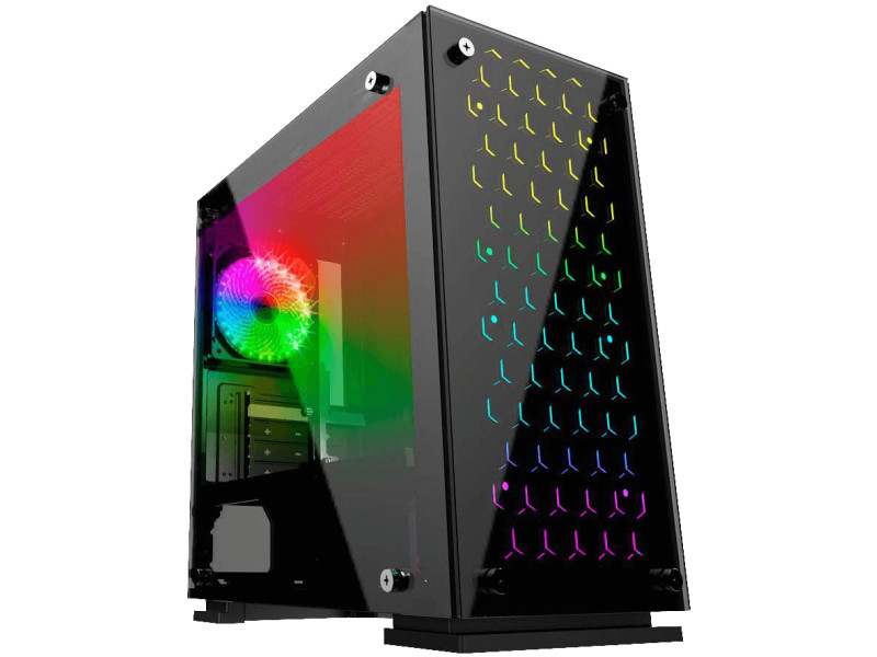 Gabinete Gamer Gamemax Wave G562W, Mid Tower, Com 1 Fan Red, Lateral em Acrílico, Black, Sem Fonte