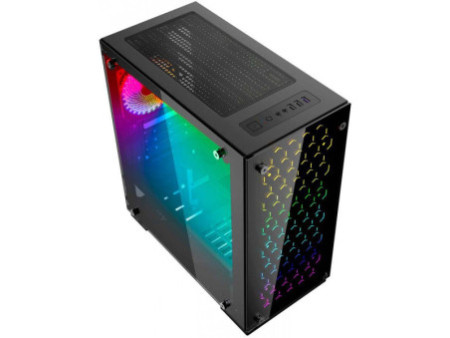 Gabinete Gamer Gamemax Wave G562W, Mid Tower, Com 1 Fan Red, Lateral em Acrílico, Black, Sem Fonte