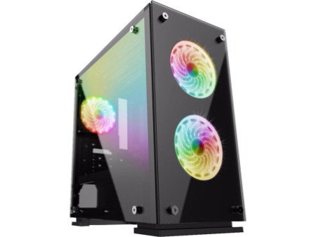 Gabinete Gamer Gamemax ECO G561 Plus Mid Tower Preto C/ LED Branco, S/Fonte, C/3 Fans
