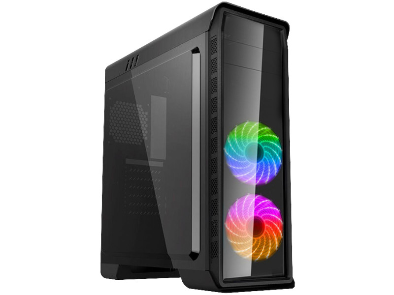 Gabinete Gamer GameMax Infinit M908 GGM RGB, Mid Tower, Com 3 Fans, Lateral Acrílico, Black, Sem Fonte
