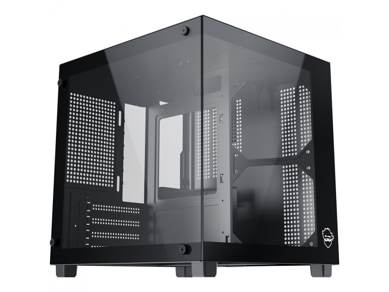Gabinete Gamer Ninja Kurama, Mid Tower, Vidro Temperado, ATX, Sem Fonte, Com 4 Fans Rainbow, Preto, GN-CS-KRMTB4F