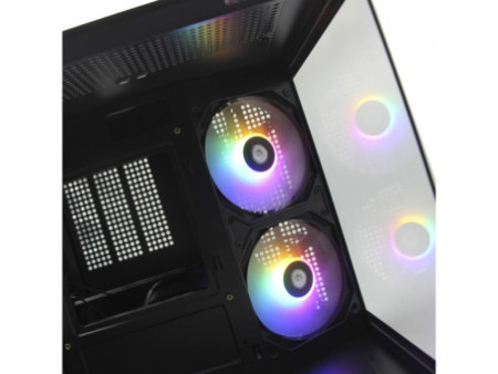 Gabinete Gamer Ninja Kurama, Mid Tower, Vidro Temperado, ATX, Sem Fonte, Com 4 Fans Rainbow, Preto, GN-CS-KRMTB4F