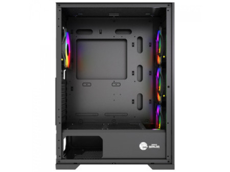 Gabinete Gamer Ninja Kennen, Mid Tower, Vidro Temperado, M-ATX, Black, Sem Fonte, Com 3 Fans, GN-CS-KNMTB3F