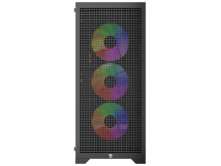 Gabinete Gamer Ninja Kennen, Mid Tower, Vidro Temperado, M-ATX, Black, Sem Fonte, Com 3 Fans, GN-CS-KNMTB3F