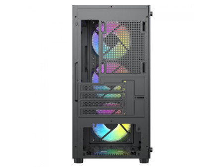 Gabinete Gamer Ninja Clear, Cube, Mid Tower, Vidro Temperado, M-ATX, Black, Sem Fonte, Com 3 Fans ARGB, GN-CS-CLMAB3F