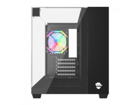 Gabinete Gamer Ninja Clear, Cube, Mid Tower, Vidro Temperado, M-ATX, White, Sem Fonte, Com 3 Fans ARGB, GN-CS-CLMAW3F