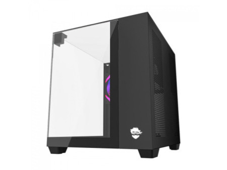 Gabinete Gamer Ninja Clear, Cube, Mid Tower, Vidro Temperado, M-ATX, White, Sem Fonte, Com 3 Fans ARGB, GN-CS-CLMAW3F