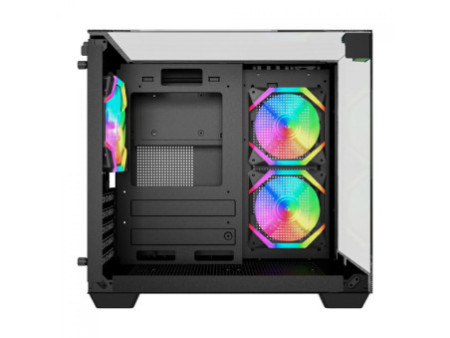 Gabinete Gamer Ninja Clear, Cube, Mid Tower, Vidro Temperado, M-ATX, White, Sem Fonte, Com 3 Fans ARGB, GN-CS-CLMAW3F
