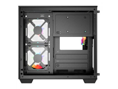 Gabinete Gamer Ninja Clear, Cube, Mid Tower, Vidro Temperado, M-ATX, White, Sem Fonte, Com 3 Fans ARGB, GN-CS-CLMAW3F