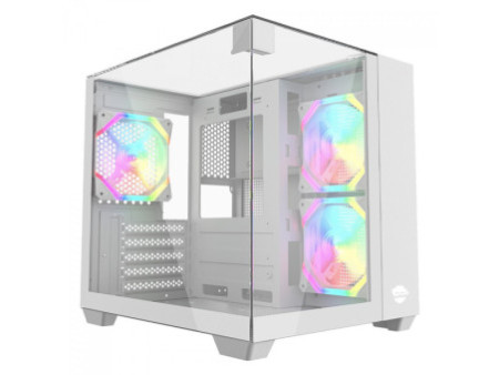Gabinete Gamer Ninja Cloud, Mid Tower, Vidro Temperado, ATX, Black, Sem Fonte, Com 4 Fans Rainbow, GN-CS-CLMTB4F