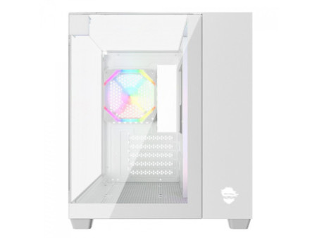 Gabinete Gamer Ninja Cloud, Mid Tower, Vidro Temperado, ATX, Black, Sem Fonte, Com 4 Fans Rainbow, GN-CS-CLMTB4F