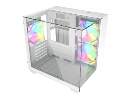 Gabinete Gamer Ninja Cloud, Mid Tower, Vidro Temperado, ATX, Black, Sem Fonte, Com 4 Fans Rainbow, GN-CS-CLMTB4F