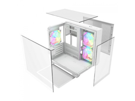 Gabinete Gamer Ninja Cloud, Mid Tower, Vidro Temperado, ATX, Black, Sem Fonte, Com 4 Fans Rainbow, GN-CS-CLMTB4F