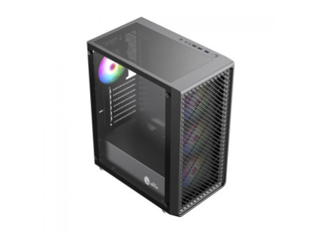 Gabinete Gamer Ninja Kurama, Mid Tower, Vidro Temperado, ATX, Sem Fonte, Com 4 Fans Rainbow, Branco, GN-CS-KRMTW4F