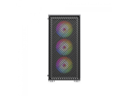 Gabinete Gamer Ninja Kurama, Mid Tower, Vidro Temperado, ATX, Sem Fonte, Com 4 Fans Rainbow, Branco, GN-CS-KRMTW4F