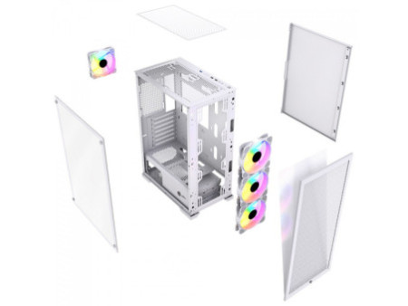 Gabinete Gamer Ninja FÚRIA, RGB, Mid Tower, Vidro Temperado, ATX, Sem Fonte, Com 3 Fans, GN-CS-FRMTB3F
