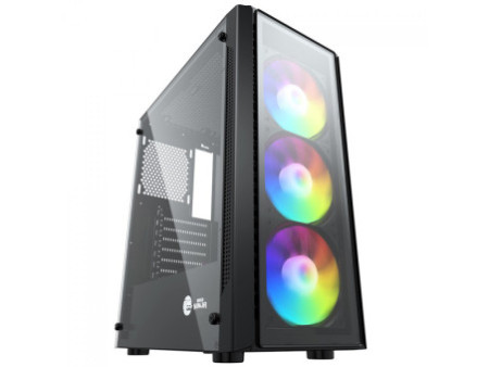 Gabinete Gamer Ninja Hive, Mid Tower, Vidro Temperado, Sem Fonte, Com 3 Fans, GN-CS-HVMTB3F