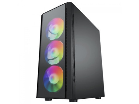 Gabinete Gamer Ninja Hive, Mid Tower, Vidro Temperado, Sem Fonte, Com 3 Fans, GN-CS-HVMTB3F