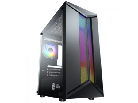 Gabinete Gamer Ninja Eraser, RGB, Mid Tower, Vidro Temperado, ATX, Sem Fonte, Com 1 Fan, GN-CS-ERMTB1F