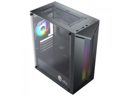 Gabinete Gamer Ninja Eraser, RGB, Mid Tower, Vidro Temperado, ATX, Sem Fonte, Com 1 Fan, GN-CS-ERMTB1F