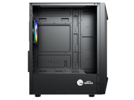 Gabinete Gamer Ninja Eraser, RGB, Mid Tower, Vidro Temperado, ATX, Sem Fonte, Com 1 Fan, GN-CS-ERMTB1F