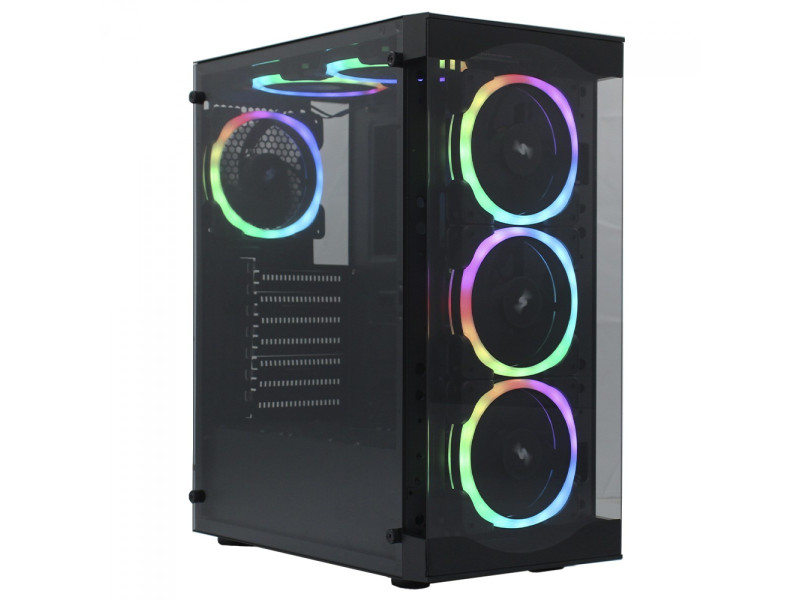 Gabinete Gamer Ninja Nagato, Mid Tower, Vidro Temperado, ATX, Black, Sem Fonte, Sem Fan, T005M