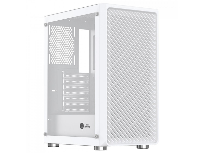 Gabinete Gamer Ninja Cloud, Mid Tower, Vidro Temperado, ATX, White, Sem Fonte, Com 4 Fans ARGB