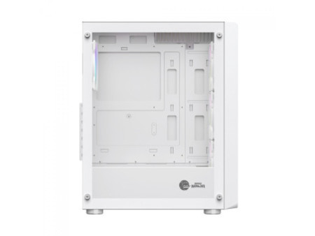 Gabinete Gamer Ninja Cloud, Mid Tower, Vidro Temperado, ATX, White, Sem Fonte, Com 4 Fans Rainbow