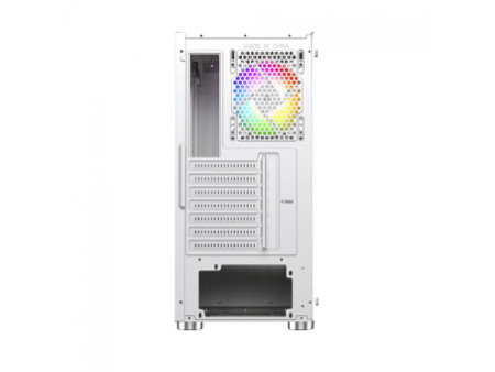 Gabinete Gamer Ninja Cloud, Mid Tower, Vidro Temperado, ATX, White, Sem Fonte, Com 4 Fans Rainbow
