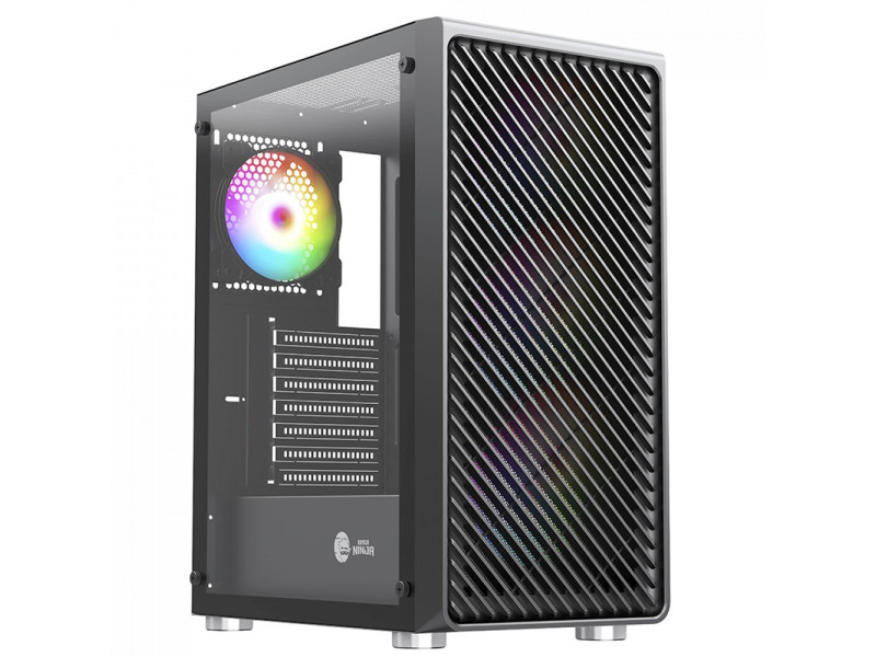 Gabinete Gamer Ninja Sword, RGB, Mid Tower, Vidro Temperado, ATX, Black, Sem Fonte, Com 1 Fan Gabinete Gamer Ninja Sword, RGB, Mid Tower, Vidro Temperado, ATX, Black, Sem Fonte, Com 1 Fan