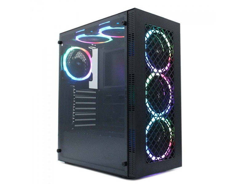 Gabinete Gamer Ninja Goemon, Mid Tower, Vidro Temperado, ATX, Black, Sem Fonte, Sem Fan, T004G