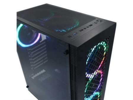 Gabinete Gamer Ninja Goemon, Mid Tower, Vidro Temperado, ATX, Black, Sem Fonte, Sem Fan, T004G