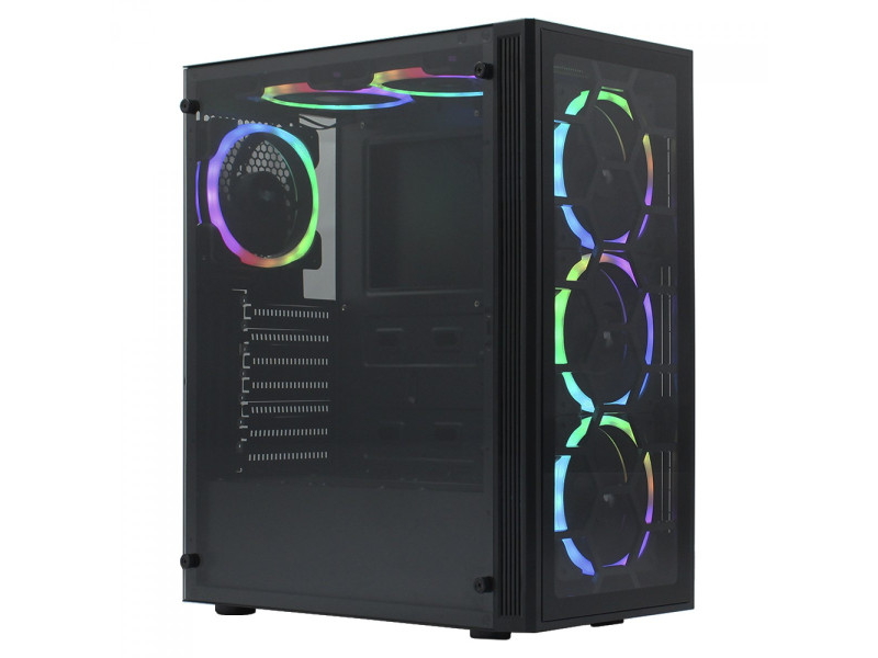 Gabinete Gamer Ninja Tempest, Mid Tower, RGB, Vidro Temperado, ATX, Sem Fonte, Com 3 Fans
