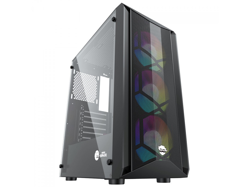 Gabinete Gamer Ninja AERO, RGB, Mid Tower, Vidro Temperado, ATX, Sem Fonte, Com 3 Fans Gabinete Gamer Ninja AERO, RGB, Mid Tower, Vidro Temperado, ATX, Sem Fonte, Com 3 Fans