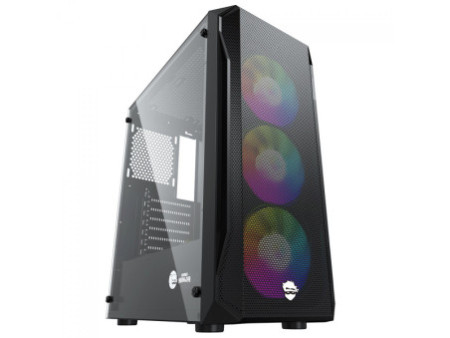 Gabinete Gamer Ninja Hades, Mid Tower, RGB, ATX, Black, Sem Fonte, Com 1 Fan
