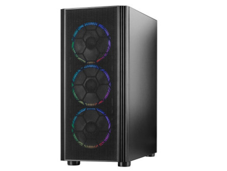 Gabinete Gamer Ninja Apolo, Mid Tower, RGB, mATX, Black, Sem Fonte, Com 3 Fans