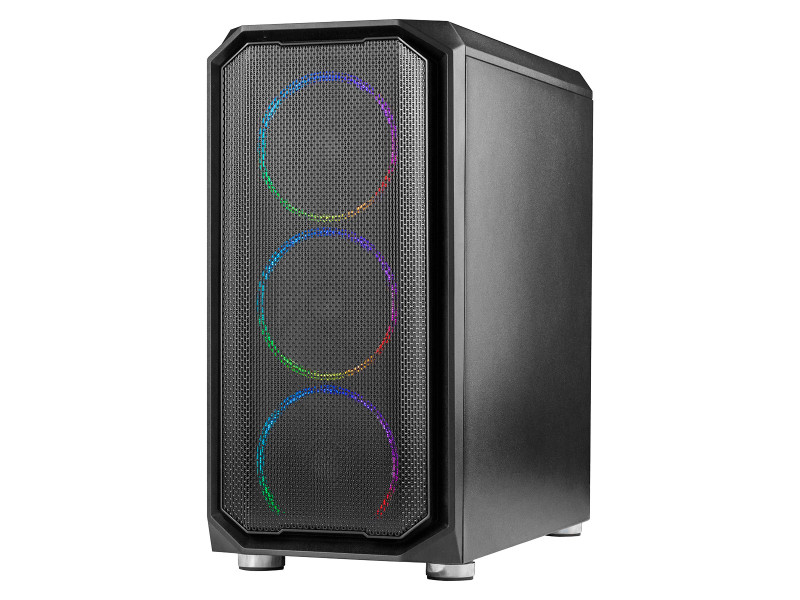 Gabinete Gamer Ninja Hadria, Mid Tower, RGB, ATX, Black, Sem Fonte, Com 1 Fan