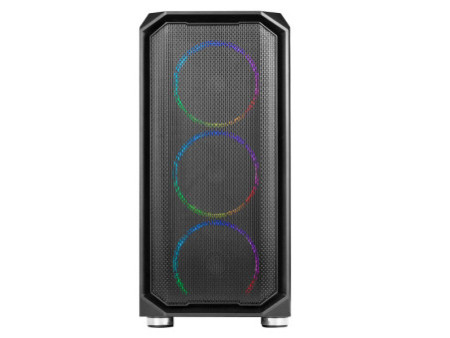 Gabinete Gamer Ninja Hadria, Mid Tower, RGB, ATX, Black, Sem Fonte, Com 1 Fan
